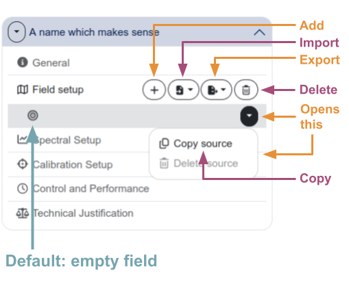 Field setup — Side-bar