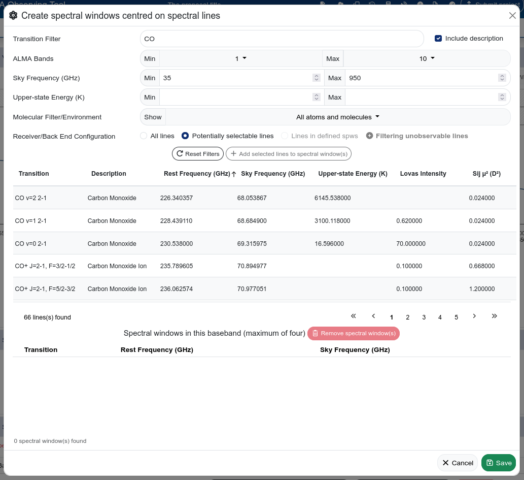 Spectral line picker