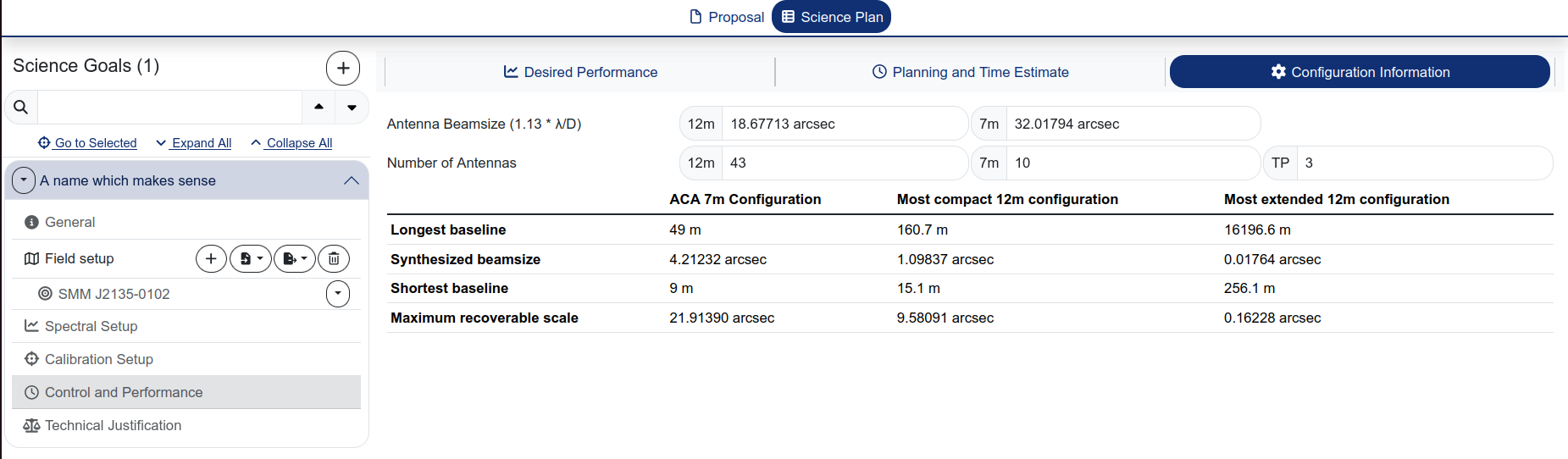 Control and Performance — Configuration Information